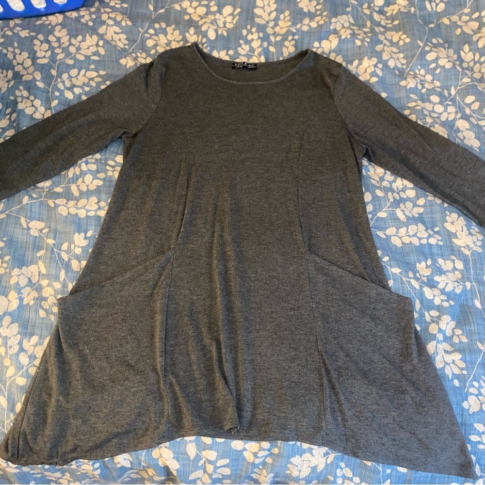 Shop Basic USA Long Sleeve Tunic with Pockets